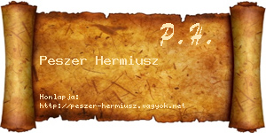 Peszer Hermiusz névjegykártya